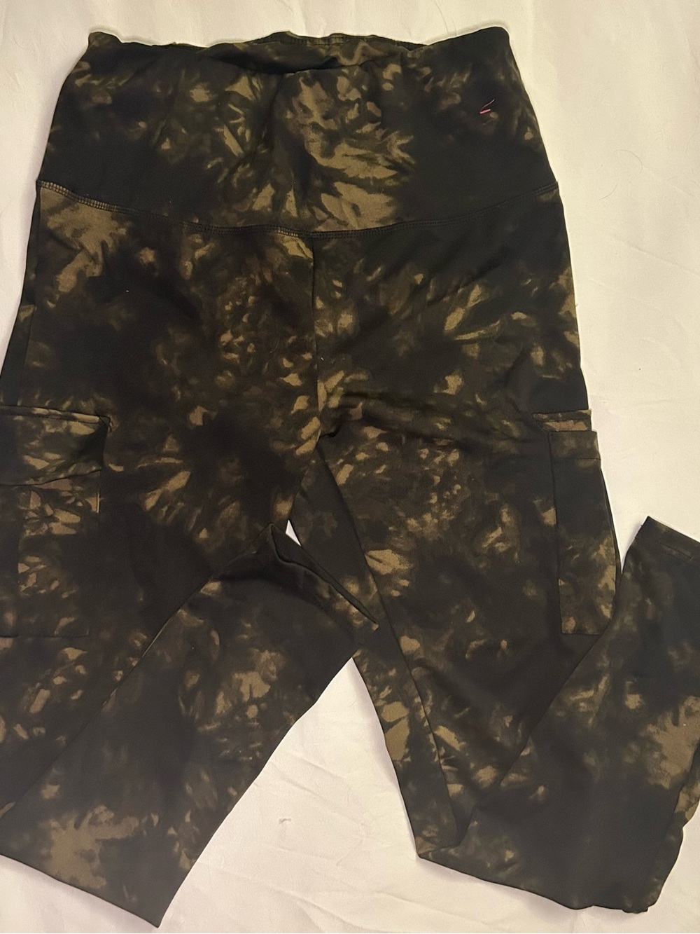 shosho Gorpcore Utility Earthy Black Olive Tie-Dye Acid Wash Leggings